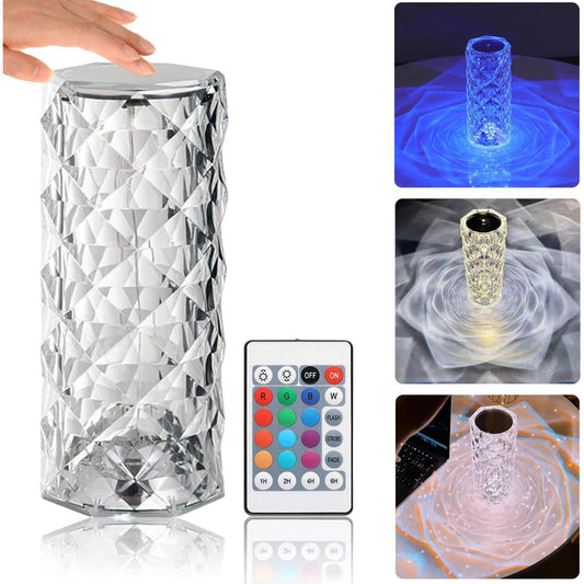 Crystal Diamond Table Lamp, 16 Color Changing Touch Lamp